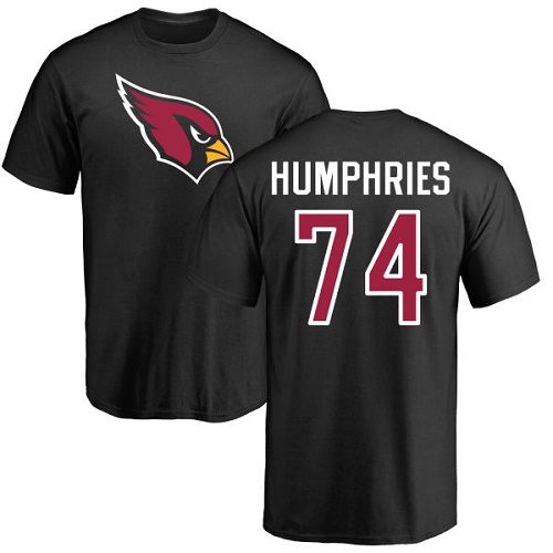 Arizona Cardinals Men Black D.J. Humphries Name And Number Logo NFL Football #74 T Shirt